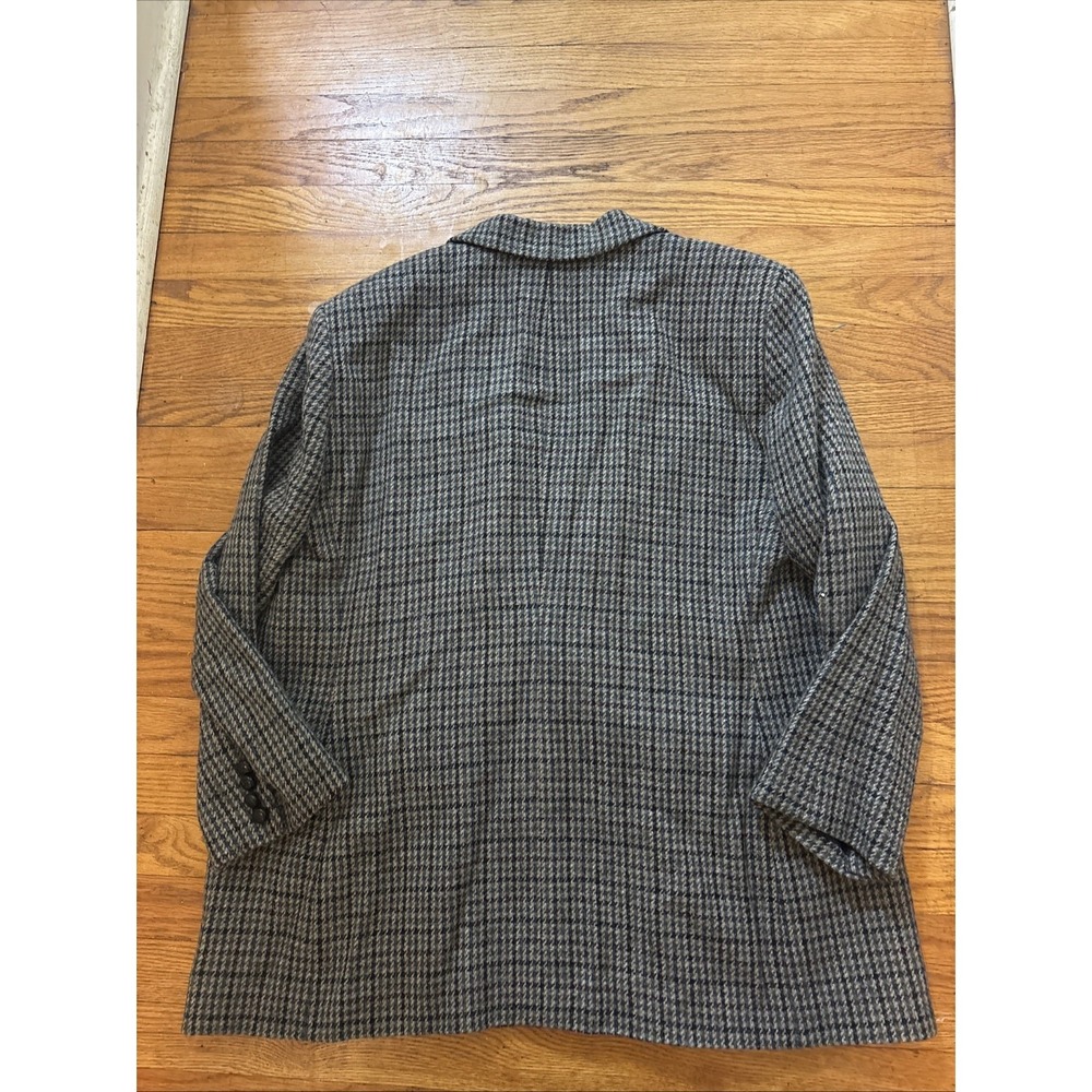 Vintage Lauren Ralph Lauren Women's 20W Tweed Plaid 100% Wool Houndstooth Blazer - Picture 10 of 10